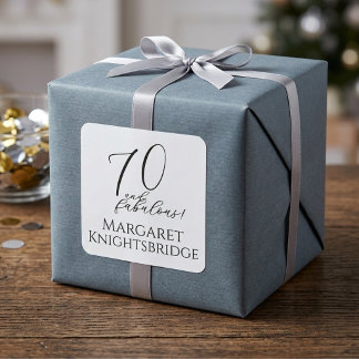 Modern Seventy and Fabulous 70th Birthday Party Square Sticker