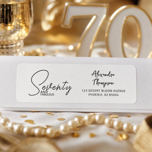 Modern Seventy and Fabulous Bold 70th Birthday Label