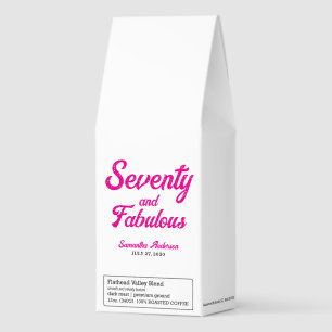 Modern Seventy and Fabulous Pink 70th Birthday Roasted Coffee