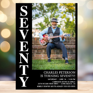 Modern SEVENTY Photo 70th Birthday Party Invitation