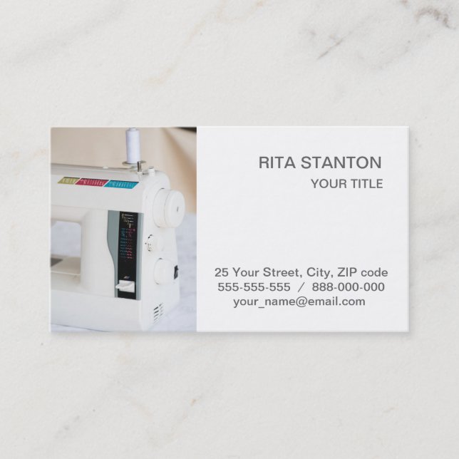 Modern sewing machine business card (Front)