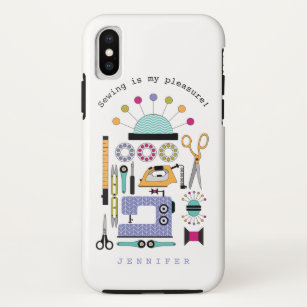 Modern Sewing Supplies and Tools Pattern Case-Mate iPhone X Case