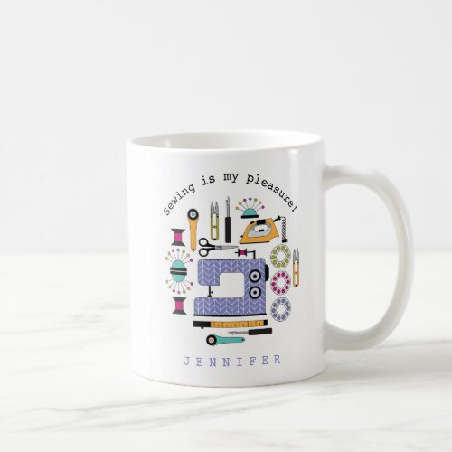 Modern Sewing Supplies and Tools Pattern Coffee Mu Coffee Mug