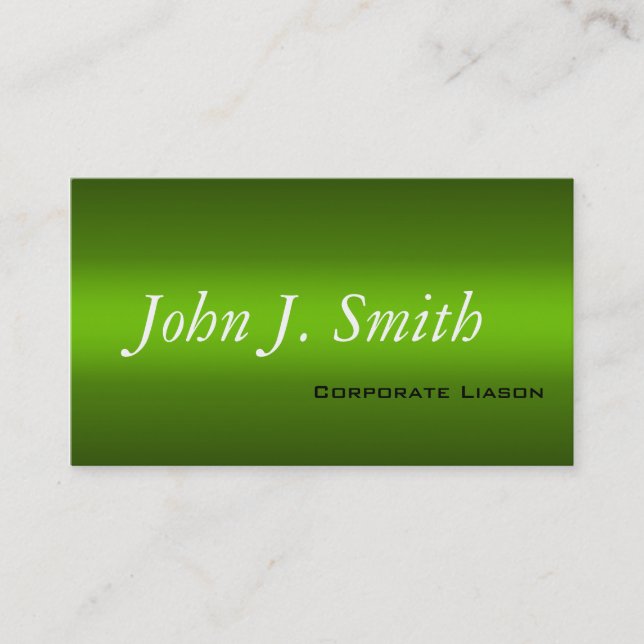 Modern Shades of Green Professional Business Cards (Front)