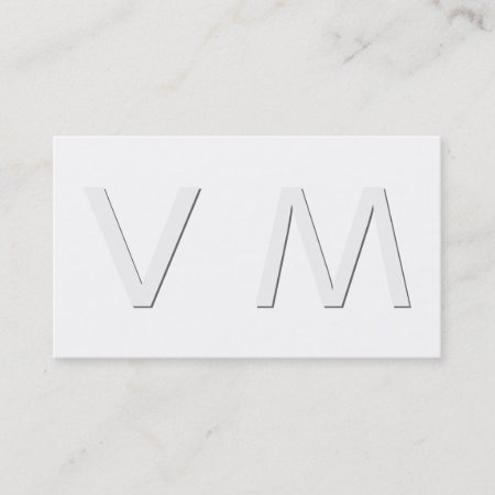 Modern Shadow Monogram Business Card