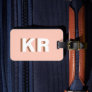 Modern Shadow Monogram Color Block Brown Beige Luggage Tag