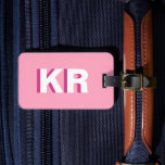 Modern Shadow Monogram Pink Personalized Luggage Tag<br><div class="desc">Custom pink and white block shadow monogrammed luggage tag. A stylish tag great for luggage,  suitcase,  laptop bag,  golf bag,  and more.</div>