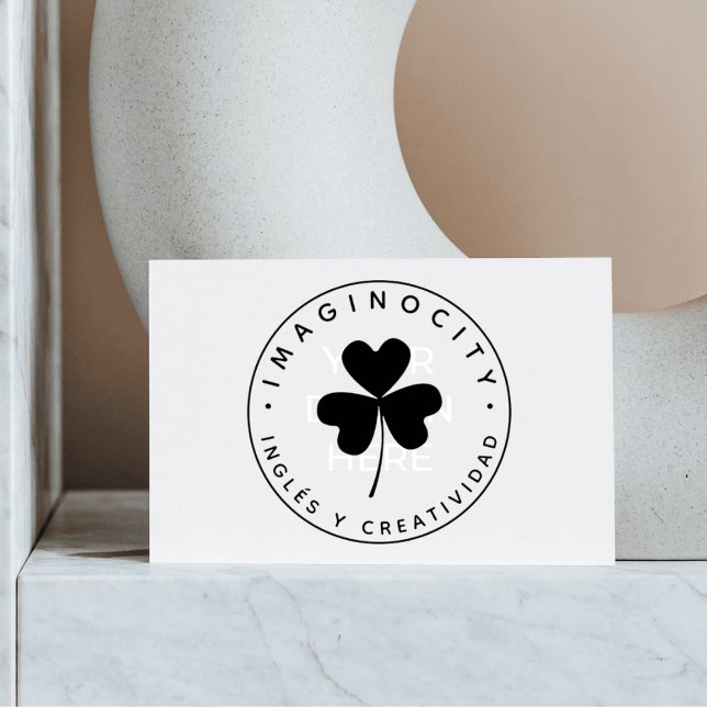 Modern Shamrock Business Name and Slogan Rubber Stamp (Creator Uploaded)