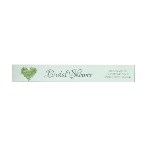 Modern Shamrock Heart Bridal Shower label