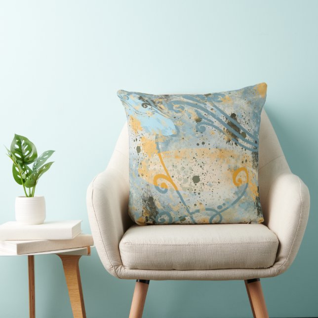 Modern Shapes and Color Throw Pillow (Chair)