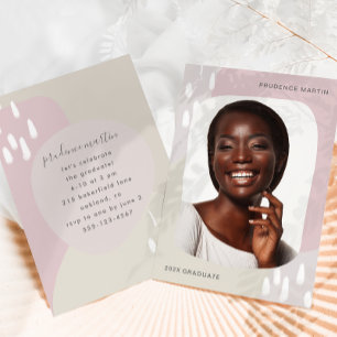 Modern Shapes One Photo Graduation Party Invitatio Invitation