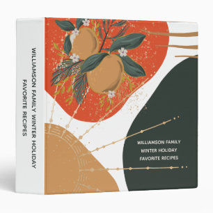 Modern Shapes Winter Holiday Famiy Recipes 3 Ring Binder