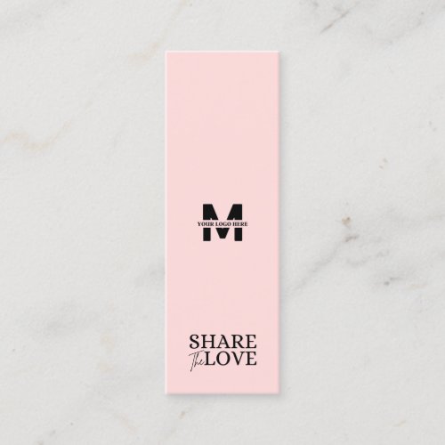 Modern Share the love blush pink refer a friend  Mini Business Card