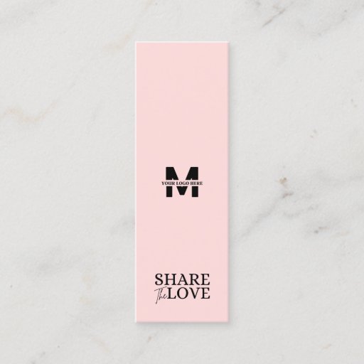 Customizable Modern Share the love blush pink refer a friend  Mini Business Card
