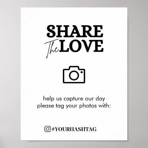 Modern Share The Love Hashtag White Simple  Poster
