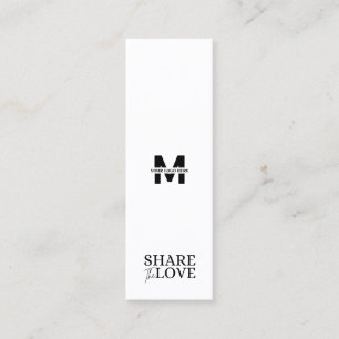 Modern Share the love white refer a friend Mini Business Card