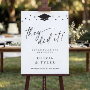 Modern Shared Joint Graduation Party Welcome Foam Board