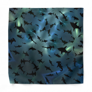 Modern shark fish jaws whale under the sea galaxy bandana