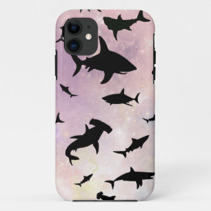 Modern shark fish jaws whale under the sea galaxy iPhone 11 case