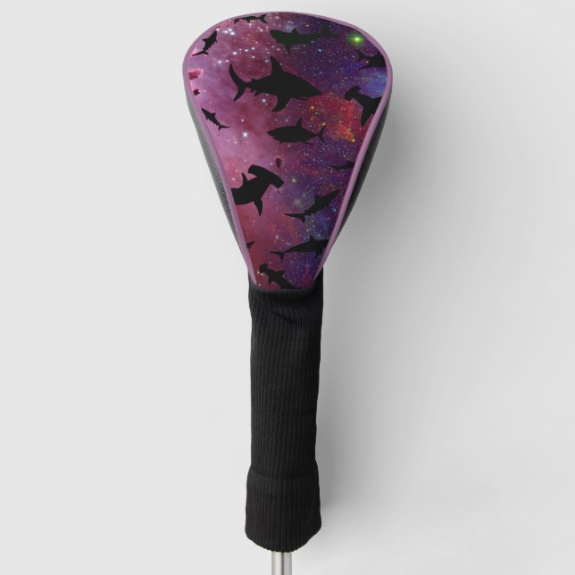 Modern shark fish jaws whale under the sea galaxy golf head cover (Front)