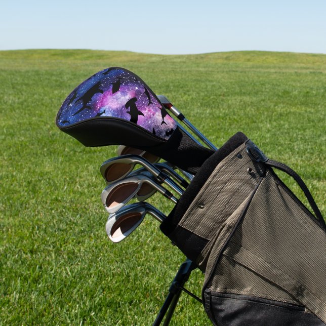 Modern shark fish jaws whale under the sea galaxy golf head cover (In Situ)