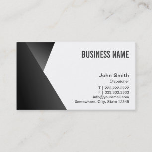 Modern Sharp Black & White Dispatcher Business Card