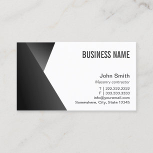 Modern Sharp Black & White Masonry Business Card