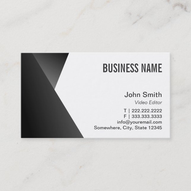 Modern Sharp Video Editor Business Card (Front)