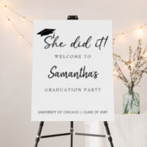 Modern She Did It Graduation Welcome Sign