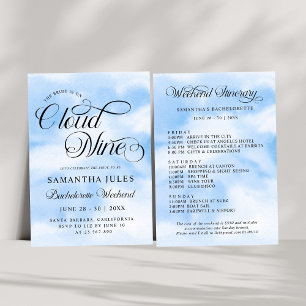 Modern She Is On Cloud 9 Bachelorette Weekend Invitation