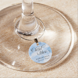 Modern She Is On Cloud 9 Bachelorette Weekend Wine Charm