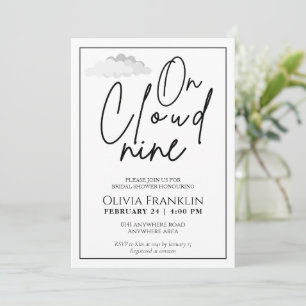 Modern She is on cloud nine bridal shower Invitation