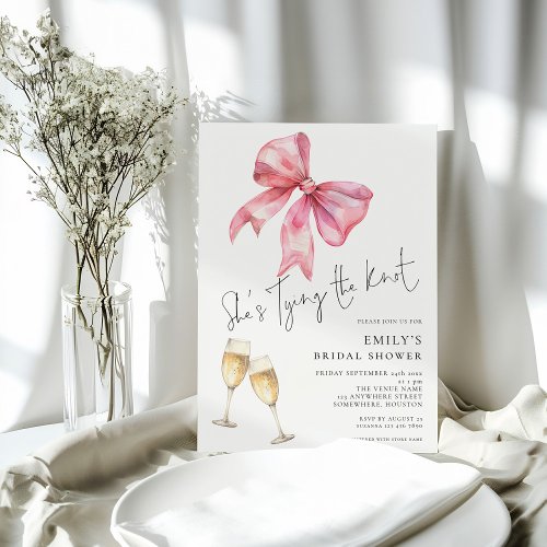 Modern She is Tying The Knot Bridal Shower Invitation