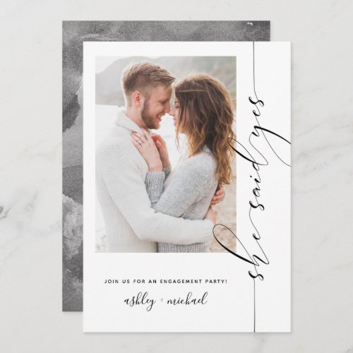 Modern She Said Yes Engagement Party Invite