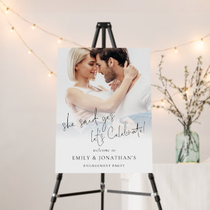 Modern She Said Yes Photo Welcome Engagement Party Foam Board