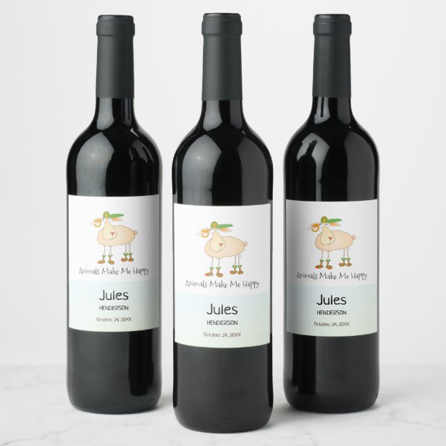 Modern Sheep Wine Label (Bottles)