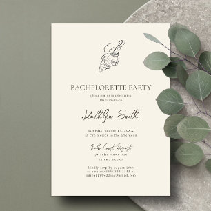 Modern Shell Beach Ocean Bachelorette Party Invitation