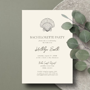 Modern Shell Beach Ocean Bachelorette Party Invitation