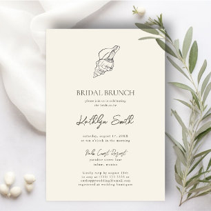 Modern Shell Beach Ocean Wedding Bridal Brunch Invitation
