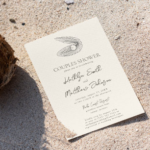Modern Shell Beach Ocean Wedding Couples Shower Invitation