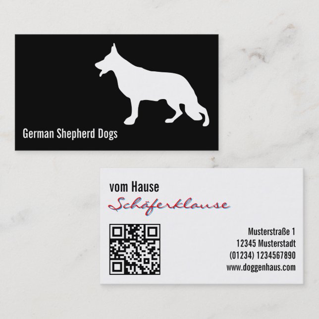 Modern Shepherd Dog Business Card (Front/Back)