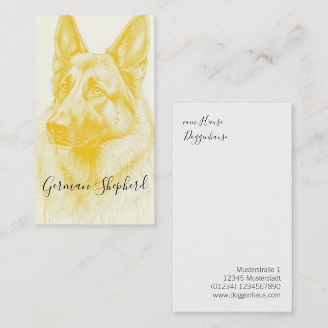 Modern Shepherd Dog Business Card (Front/Back)