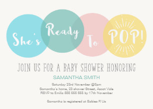 Ready To Pop Invitations Zazzle Modern She S Ready To Pop Baby Shower Invitation