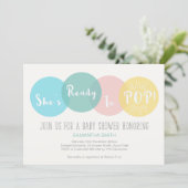 Modern She's Ready to Pop Baby Shower Invitation (Standing Front)