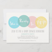 Modern She's Ready to Pop Baby Shower Invitation (Front)