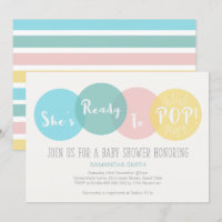 Modern She's Ready to Pop Baby Shower Invitation