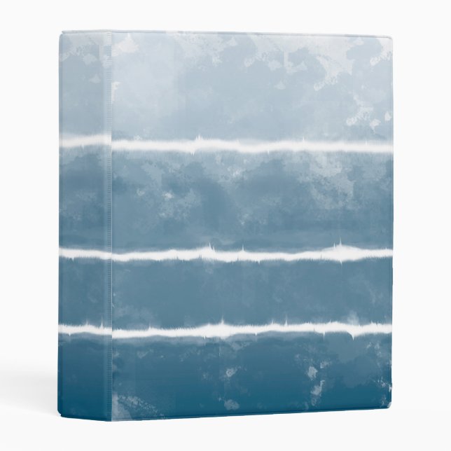 Modern Shibori Ombre Tie Dye Hippie Indigo Mini Binder (Front/Spine)