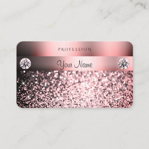 Modern Shimmery Pink Gradient Colors Cool Glitter Business Card