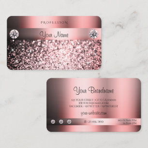 Modern Shimmery Pink Gradient Colors Cool Glitter Business Card