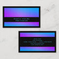 Modern shine metallic blue black business card | Zazzle